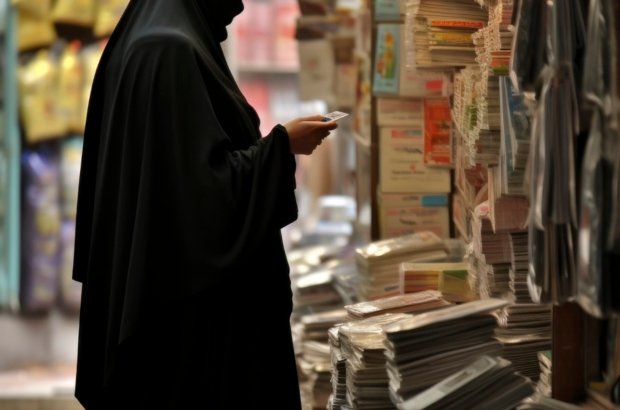 side-view-islamic-woman-store